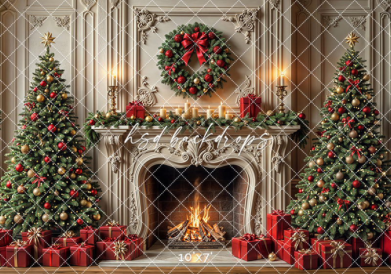 Glowing Victorian Christmas Fireplace (sweep options)