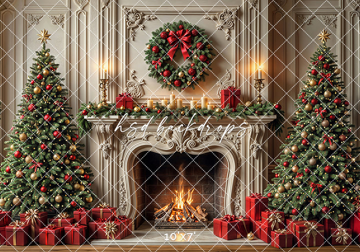 Glowing Victorian Christmas Fireplace (sweep options)
