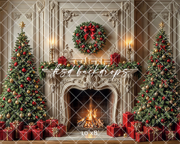 Glowing Victorian Christmas Fireplace (sweep options)