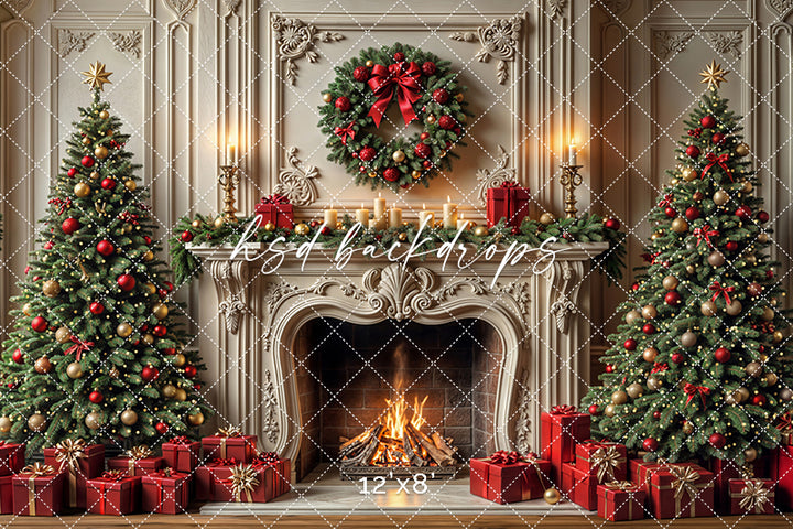 Glowing Victorian Christmas Fireplace (sweep options)