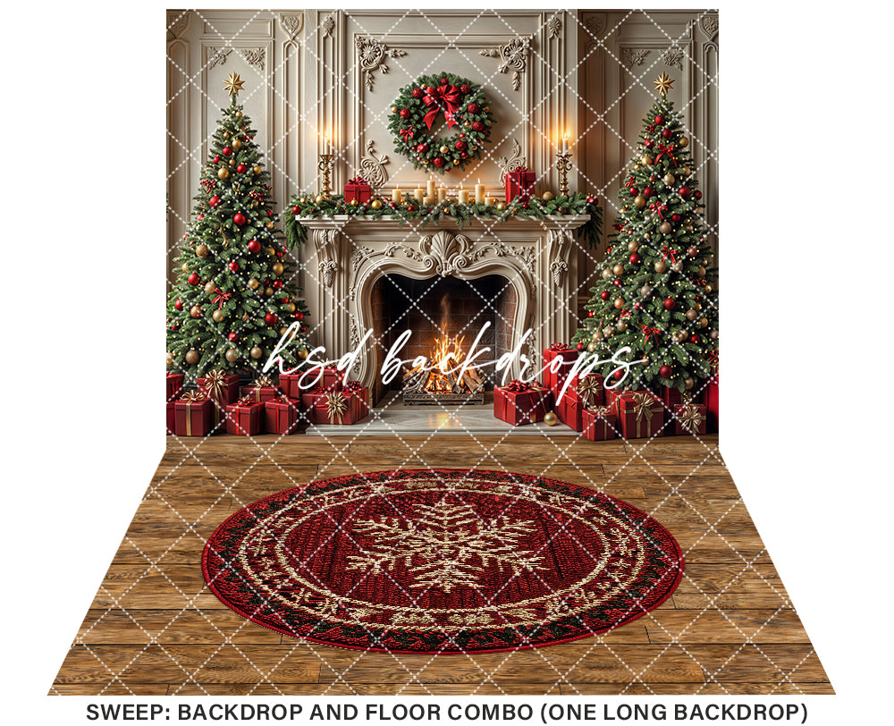 Glowing Victorian Christmas Fireplace (sweep options)