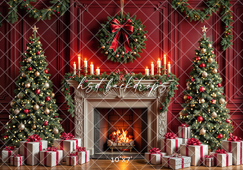 Crimson Christmas Fireplace (sweep options)
