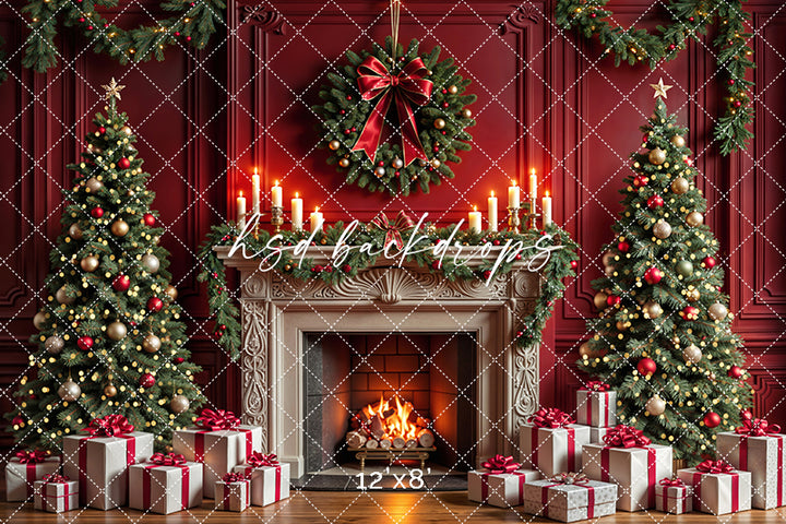 Crimson Christmas Fireplace (sweep options)