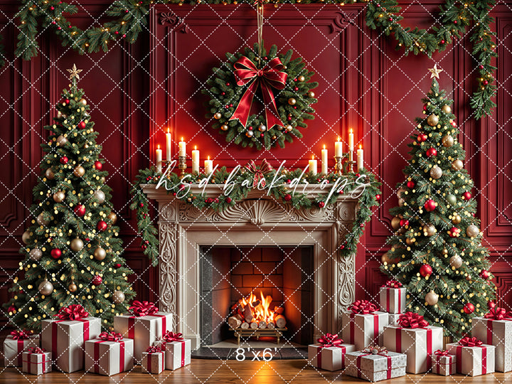 Crimson Christmas Fireplace (sweep options)