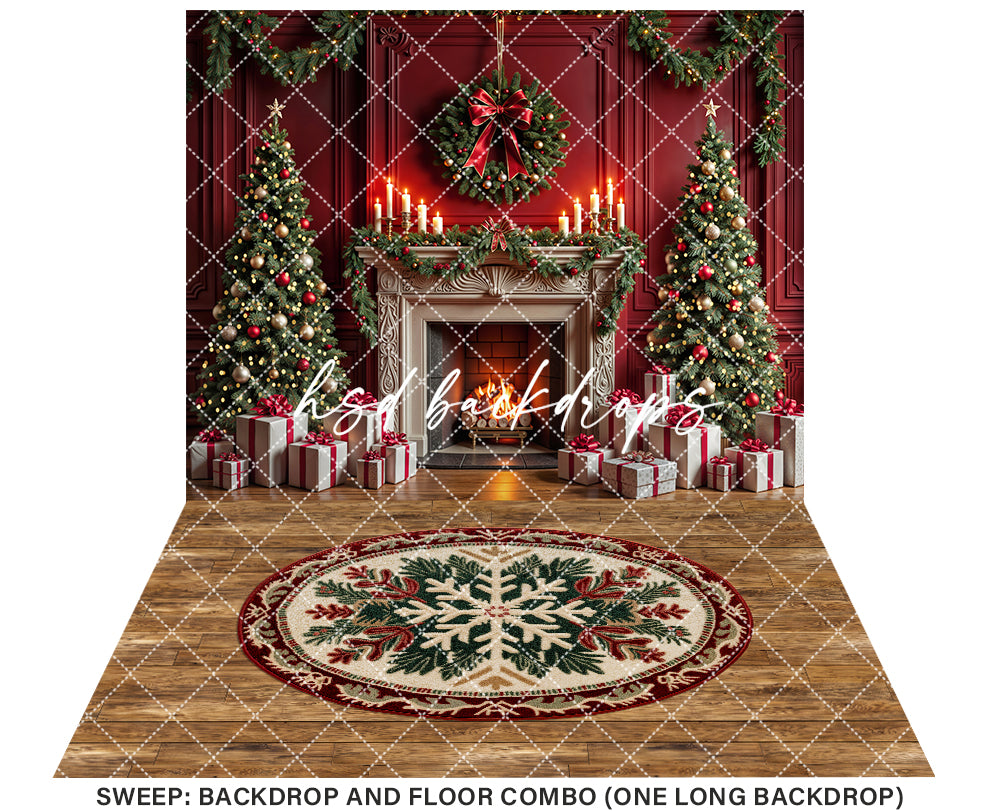 Crimson Christmas Fireplace (sweep options)