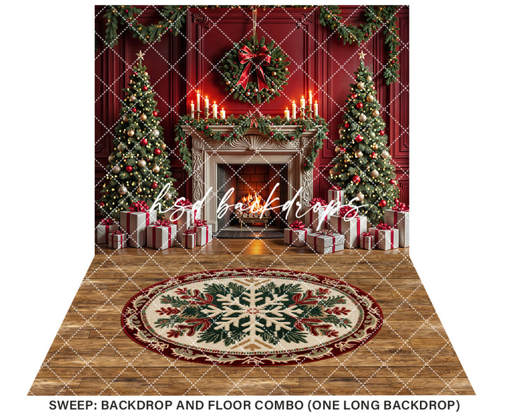 Crimson Christmas Fireplace (sweep options)
