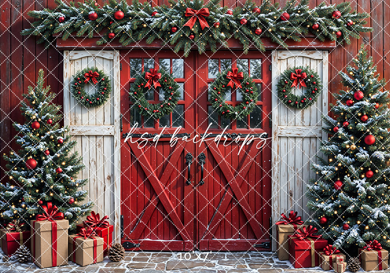 Holly Jolly Barn Doors (sweep options)