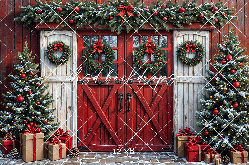 Holly Jolly Barn Doors (sweep options)