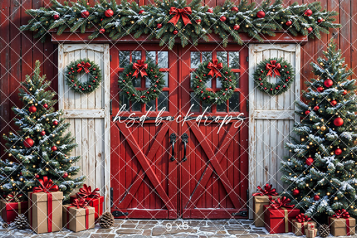 Holly Jolly Barn Doors (sweep options)