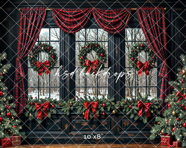 Plaid & Pine Christmas Window (sweep options)