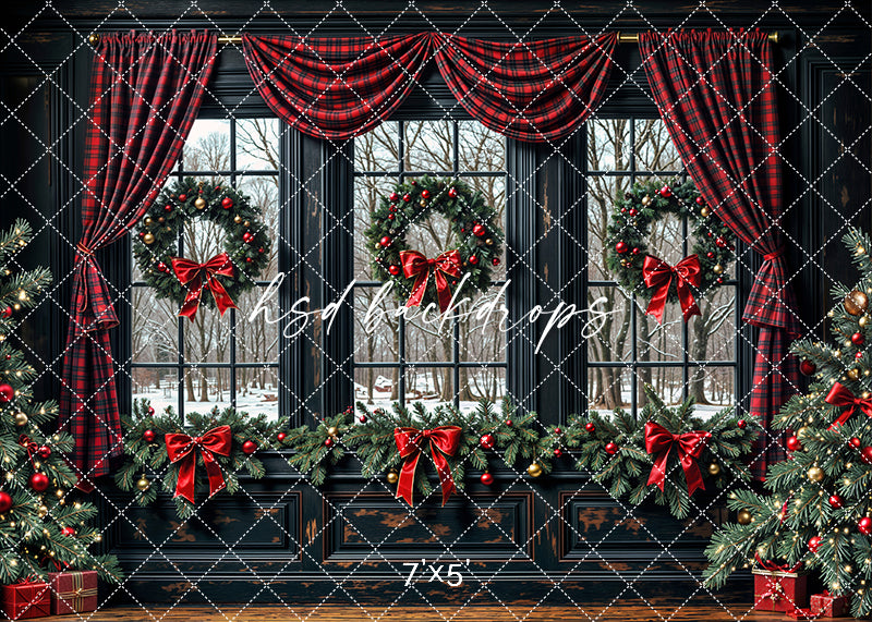 Plaid & Pine Christmas Window (sweep options)