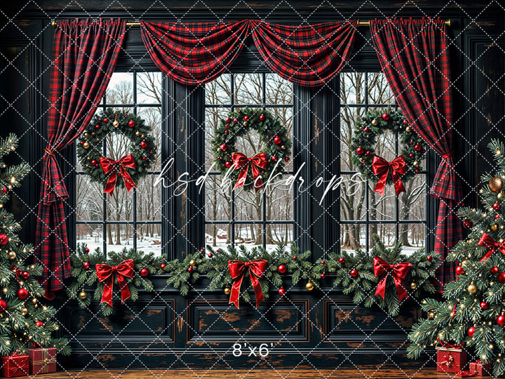 Plaid & Pine Christmas Window (sweep options)