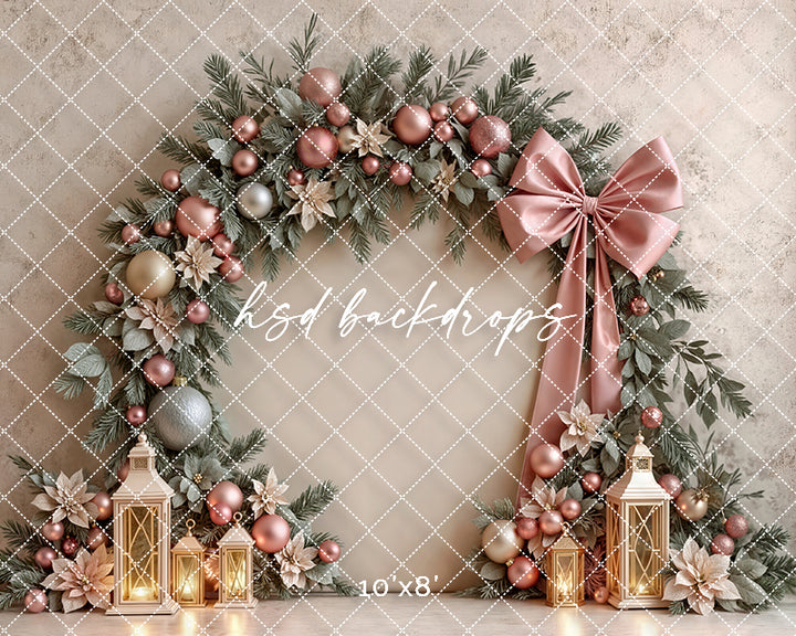 Pretty Poinsettia Arch * Holiday Photography Backdrop (sweep options)
