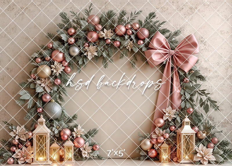 Pretty Poinsettia Arch * Holiday Photography Backdrop (sweep options)