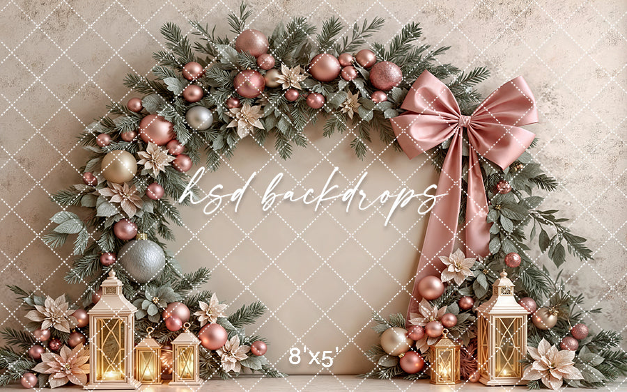 Pretty Poinsettia Arch * Holiday Photography Backdrop (sweep options)