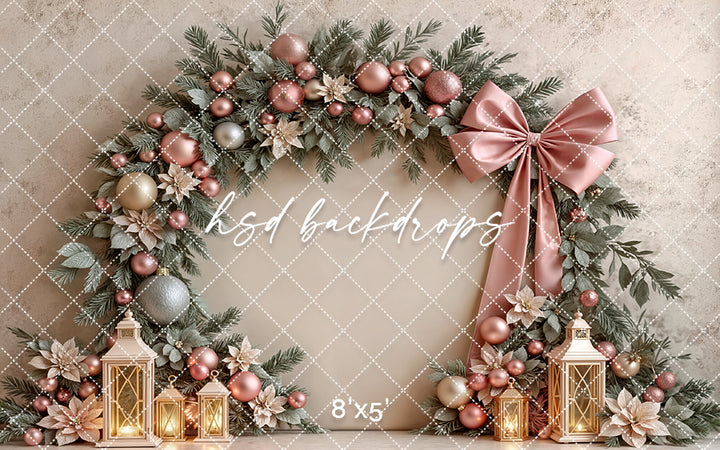Pretty Poinsettia Arch * Holiday Photography Backdrop (sweep options)