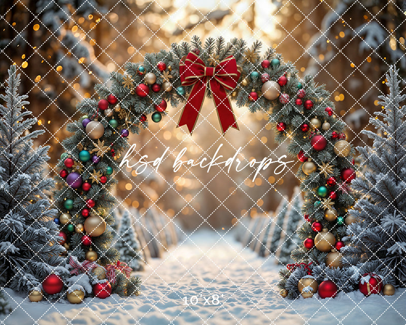 Merry & Bright Arch * Christmas Studio Backdrop (sweep options)