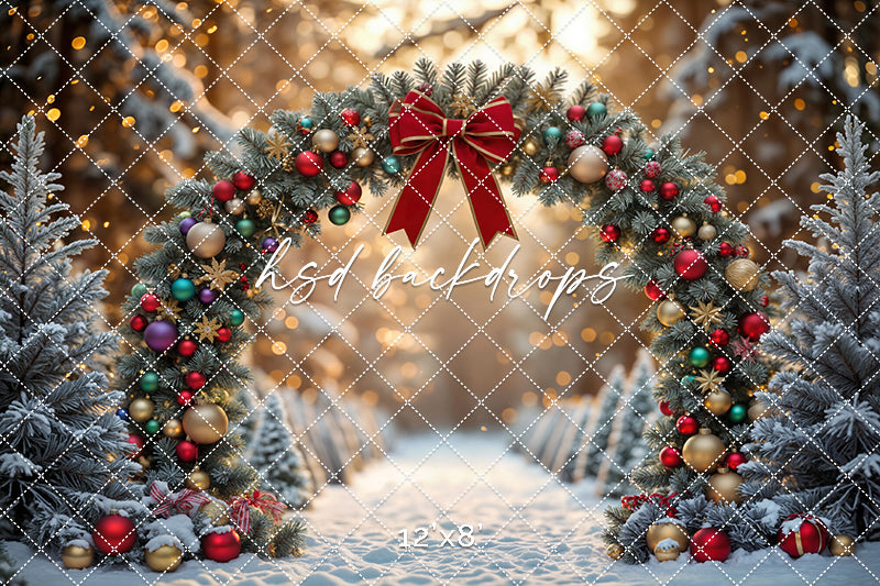 Merry & Bright Arch * Christmas Studio Backdrop (sweep options)