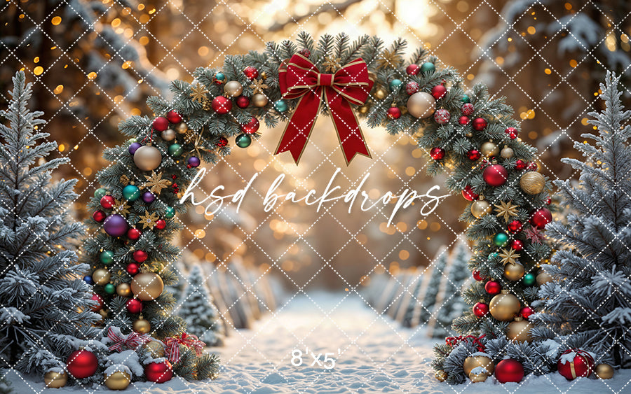 Merry & Bright Arch * Christmas Studio Backdrop (sweep options)