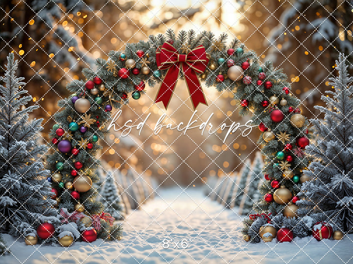 Merry & Bright Arch * Christmas Studio Backdrop (sweep options)