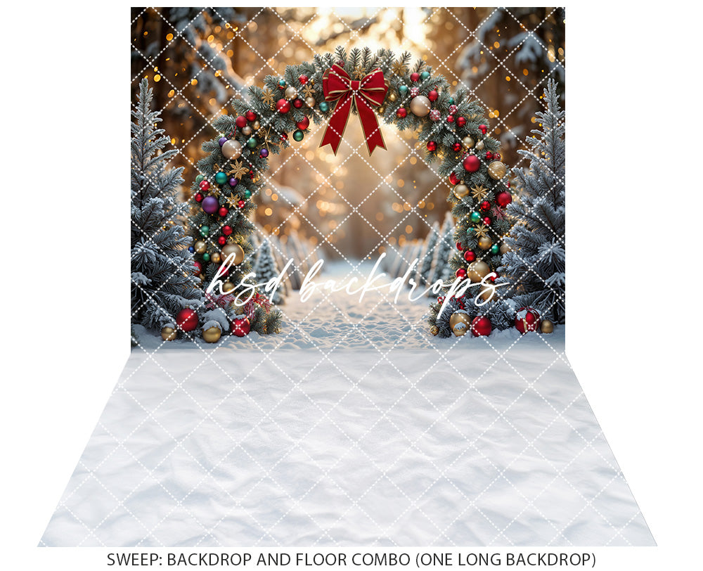 Merry & Bright Arch * Christmas Studio Backdrop (sweep options)