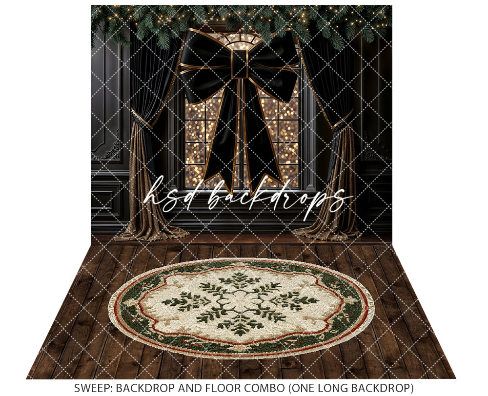 Midnight Manor Christmas Window Backdrop (sweep options)