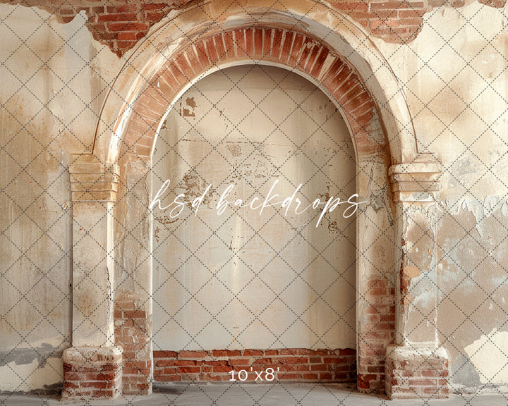 Brick & Stucco Arch - HSD Photography Backdrops