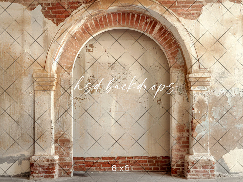 Brick & Stucco Arch - HSD Photography Backdrops