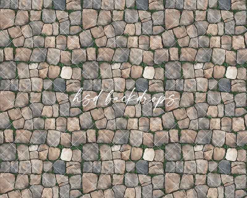 Cobblestone Market Road Floor Mat - HSD Photography Backdrops