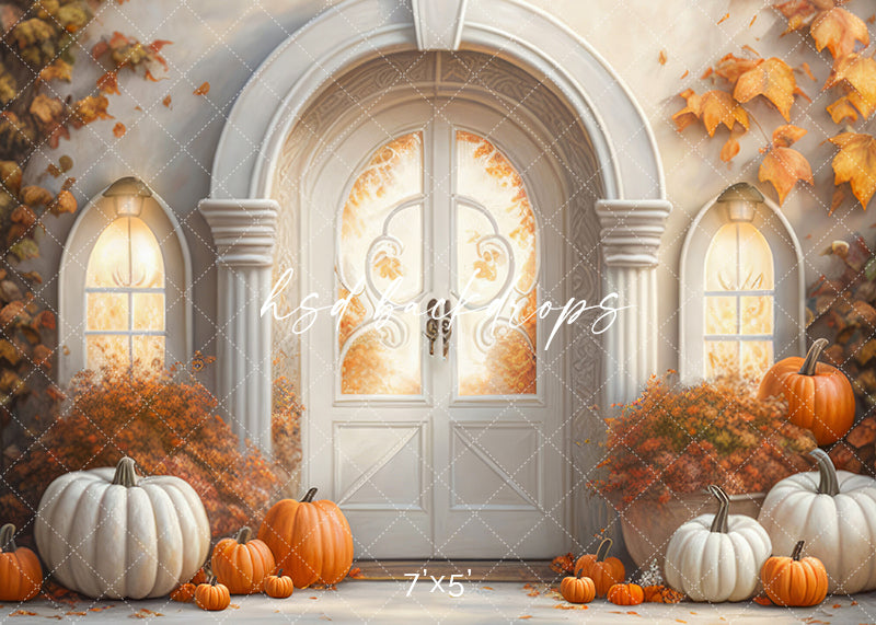 Arched Autumn Door Studio Photography Backdrop