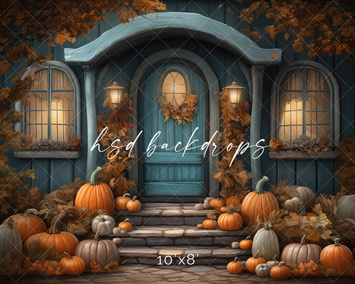 Autumn Pumpkin Porch - HSD Photography Backdrops