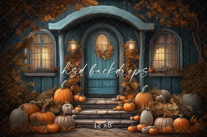 Autumn Pumpkin Porch - HSD Photography Backdrops