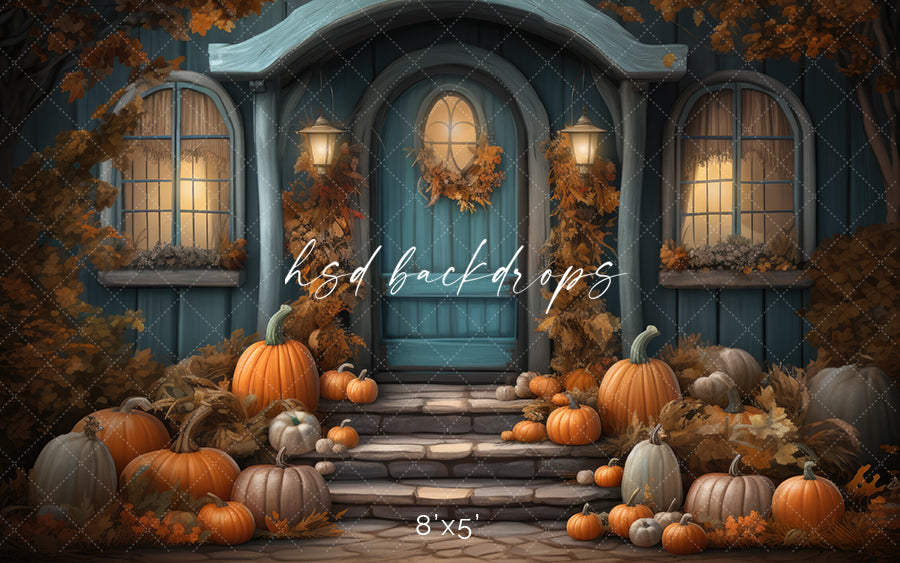 Autumn Pumpkin Porch - HSD Photography Backdrops