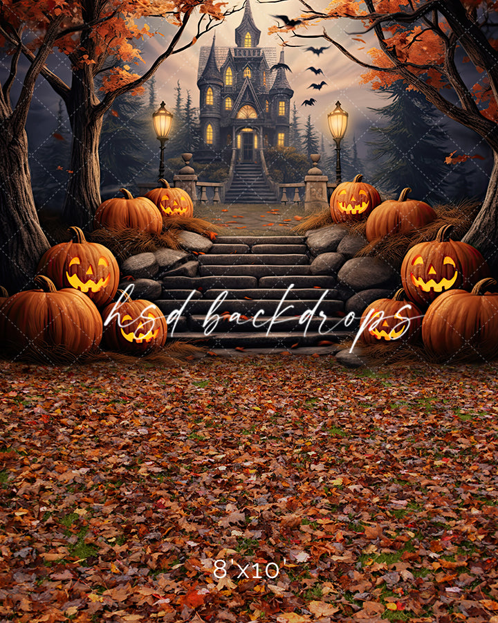 Haunted Halloween Castle (sweep options) - HSD Photography Backdrops