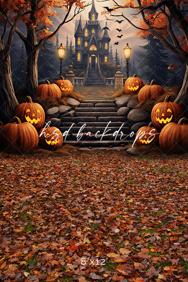 Haunted Halloween Castle (sweep options) - HSD Photography Backdrops