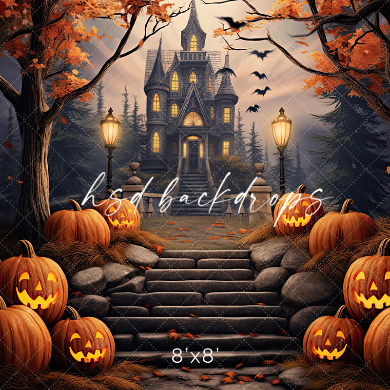 Haunted Halloween Castle (sweep options) - HSD Photography Backdrops