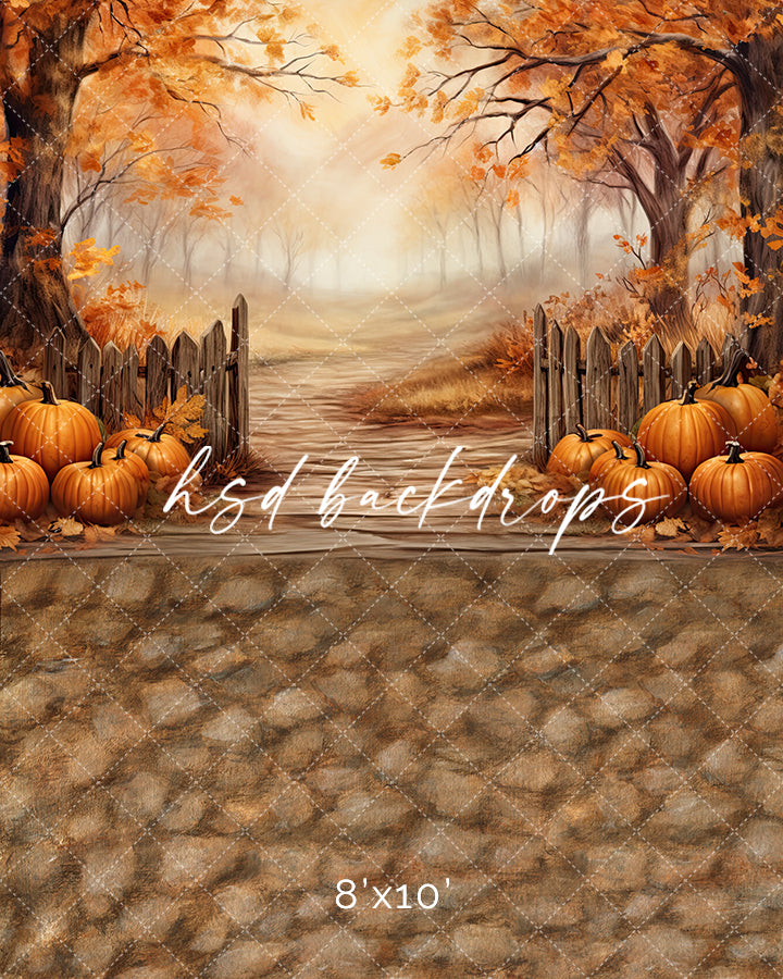 Fenced Fall View (sweep options) - HSD Photography Backdrops