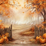 Fenced Fall View (sweep options) - HSD Photography Backdrops