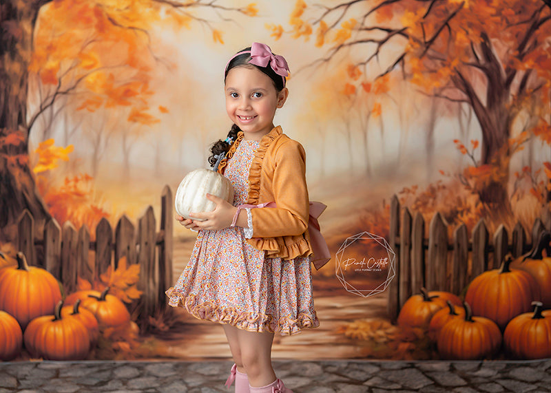 Fenced Fall View (sweep options) - HSD Photography Backdrops 