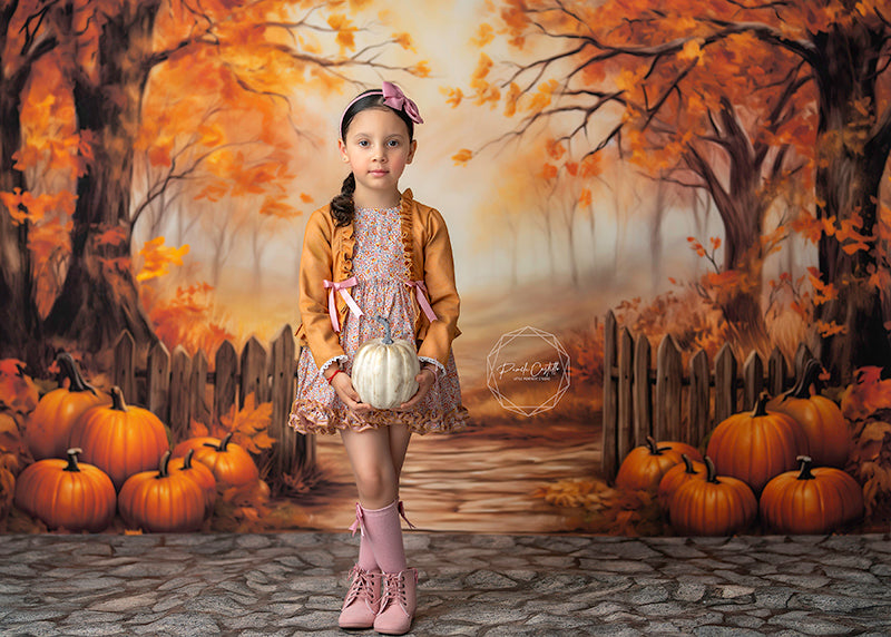 Fenced Fall View (sweep options) - HSD Photography Backdrops