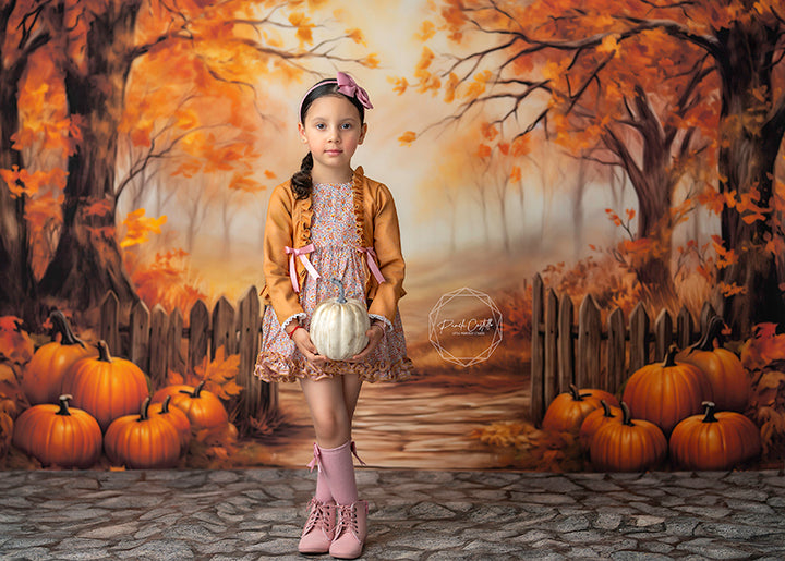 Fenced Fall View (sweep options) - HSD Photography Backdrops
