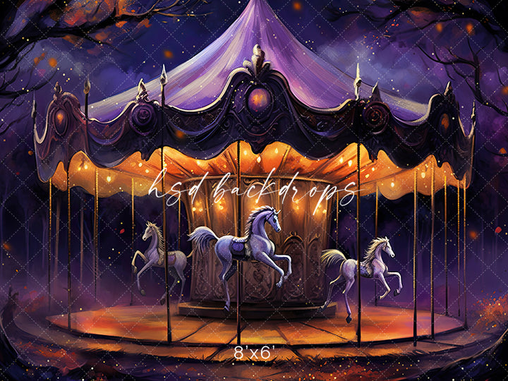 Halloween Horse Carousel - HSD Photography Backdrops