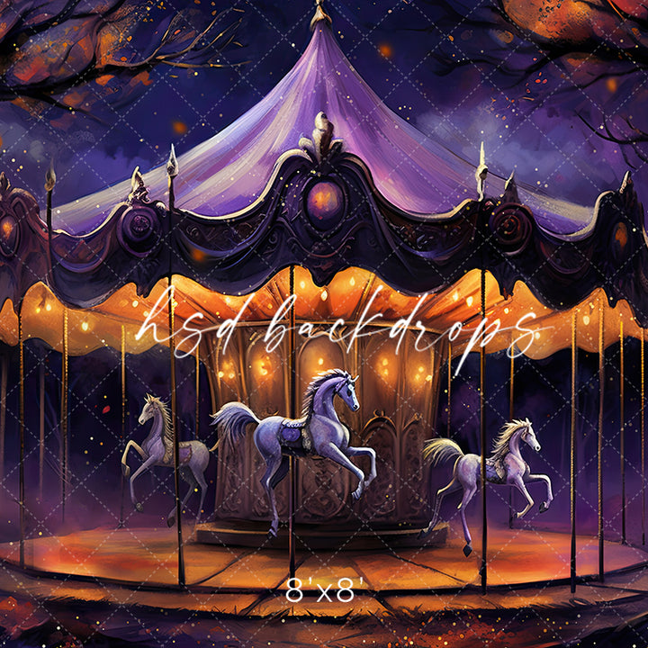 Halloween Horse Carousel - HSD Photography Backdrops