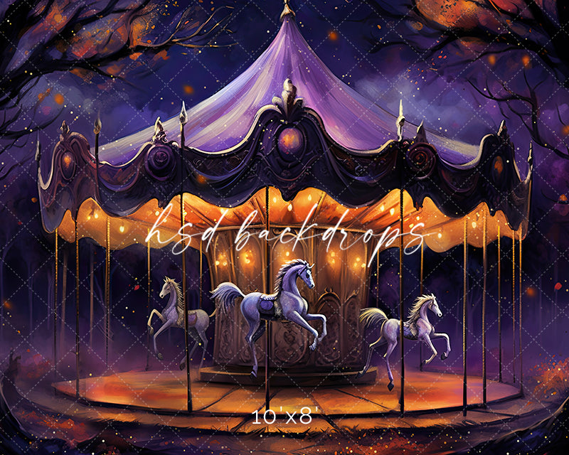 Halloween Horse Carousel - HSD Photography Backdrops 