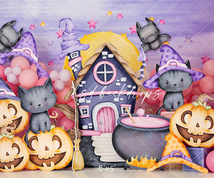 Cute Halloween backdrop for Cake Smash Birthday Party Photos
