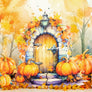 Cute Autumn pumpkins photography backdrop for fall portraits
