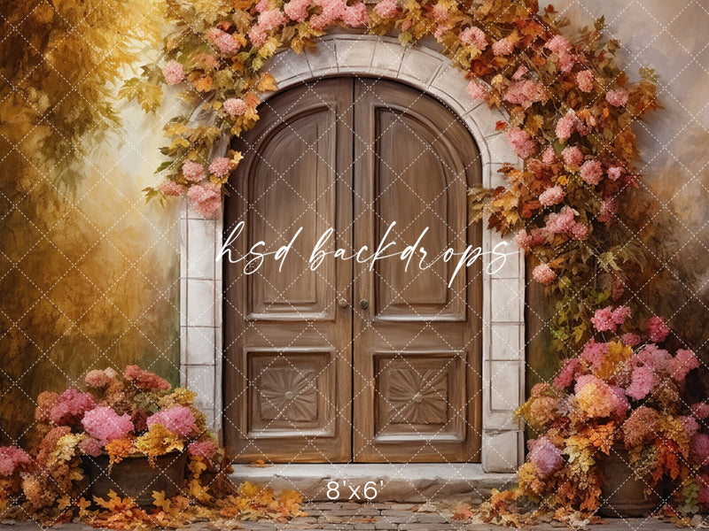 Romantic Autumn Door - HSD Photography Backdrops 