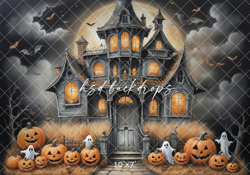 Abandoned Halloween House (sweep options) - HSD Photography Backdrops