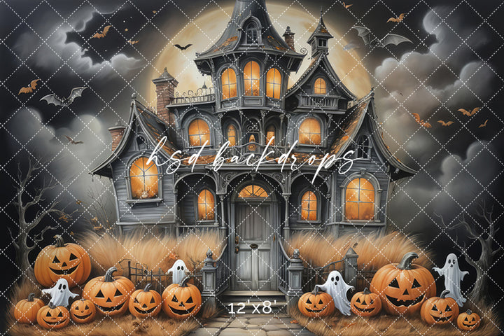 Abandoned Halloween House (sweep options) - HSD Photography Backdrops