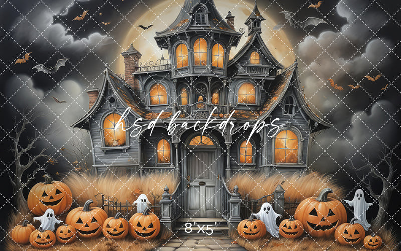 Abandoned Halloween House (sweep options) - HSD Photography Backdrops